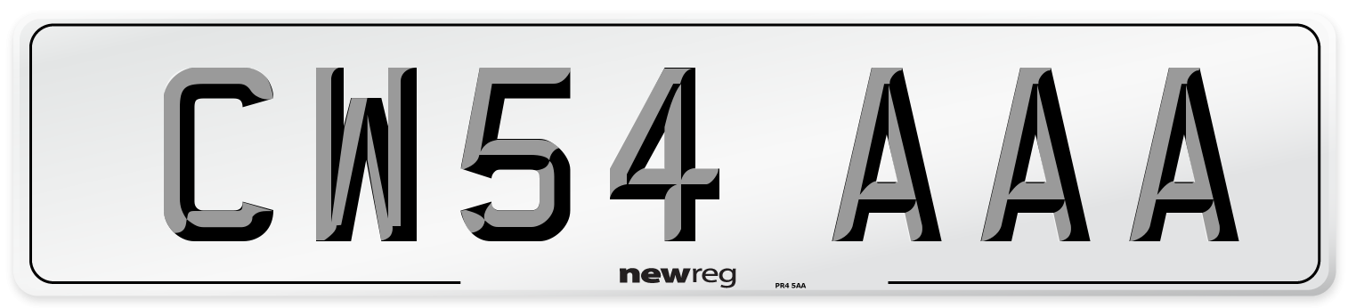 CW54 AAA Number Plate from New Reg